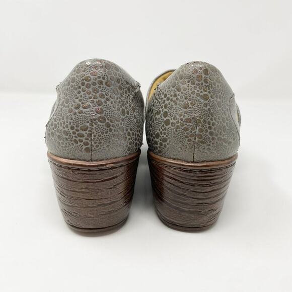 boc Gray Faux Leather Peggy Clogs Women's Sz 7.5 Pebble Print Cushioned Insoles - Picture 4 of 10